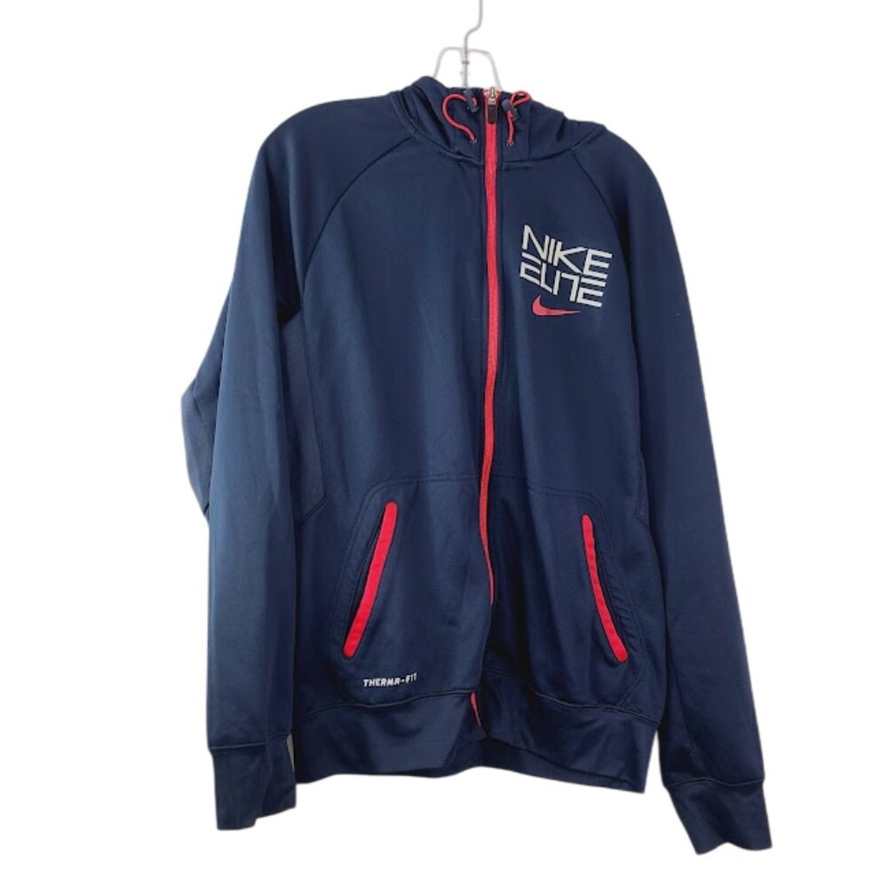 Nike Men's Navy Dri Therma-Fit Long Sleeve Hooded Sweatshirt Size M